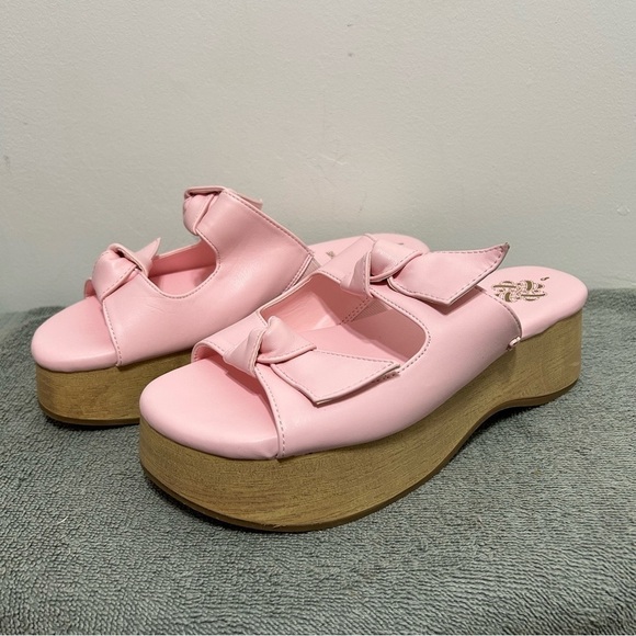 Sam & Libby Indie Double Bow Platform Sandals Size 8 - Picture 2 of 13